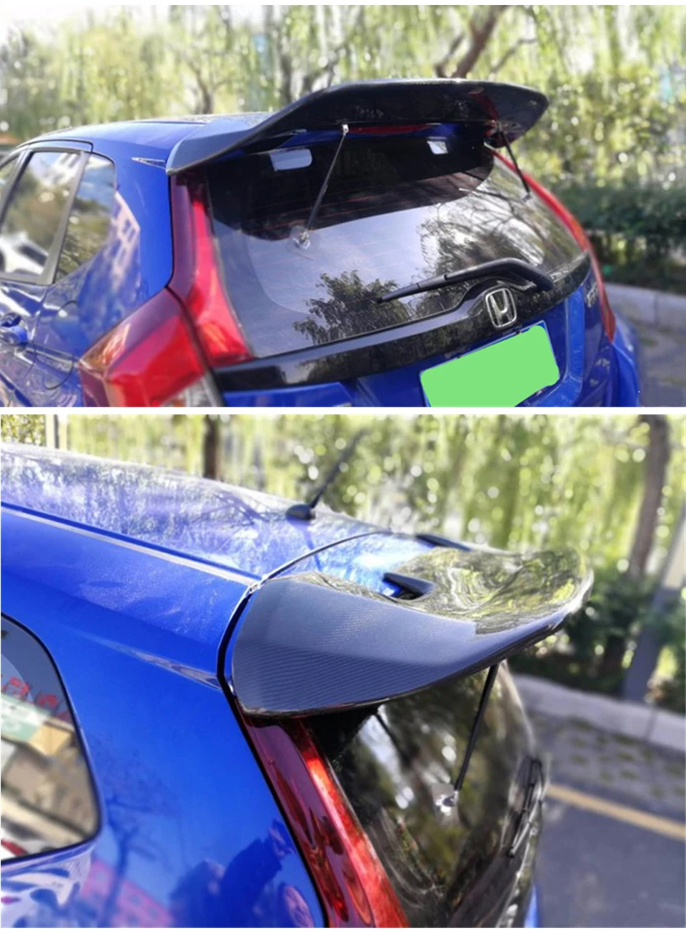 Спойлер из углеродного волокна для Honda JAZZ Fit, спойлер на крыше, крыло JDM Gk5-2019Year, углеродное волокно, спортивный автомобиль, переоборудование, аксессуары