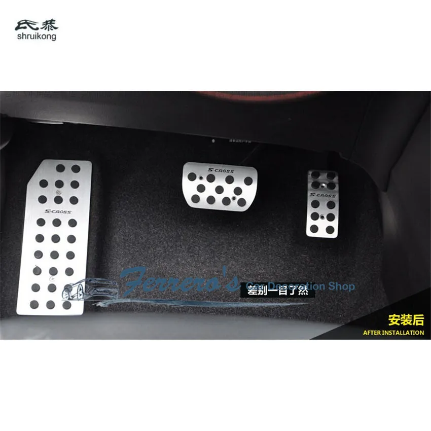 

Free shipping High quality for Suzuki S-CROSS AT MT Stainless steel rest Pedal + Gas Pedal + Brake Pedal