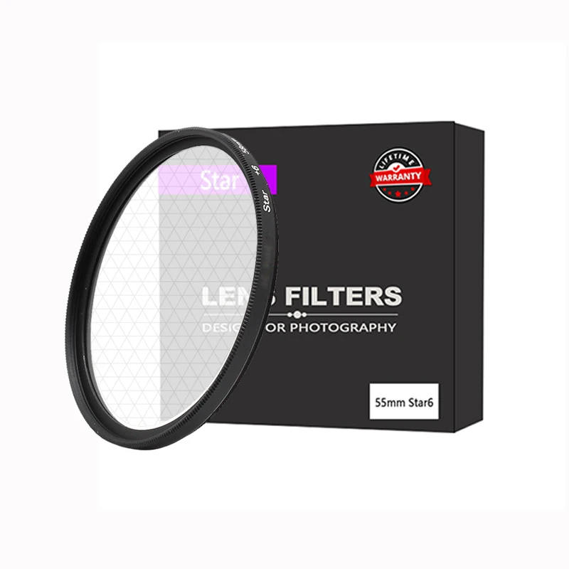 EDMTON High quality 55mm 6x (6 Point) Star Effect Filter for Nikon AF-P 18-55mm D3400 D5600 D5300 D3300 D5500 Sony 16-70/f4 | Электроника