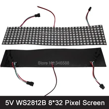 DC5V 8*32 Пикселей 256 Пикселей WS2812B Программируемый СВЕТОДИОДНЫЙ Цифровой Гибкая Панель Экрана Индивидуально Адресуемых RGB Полный Цвет
