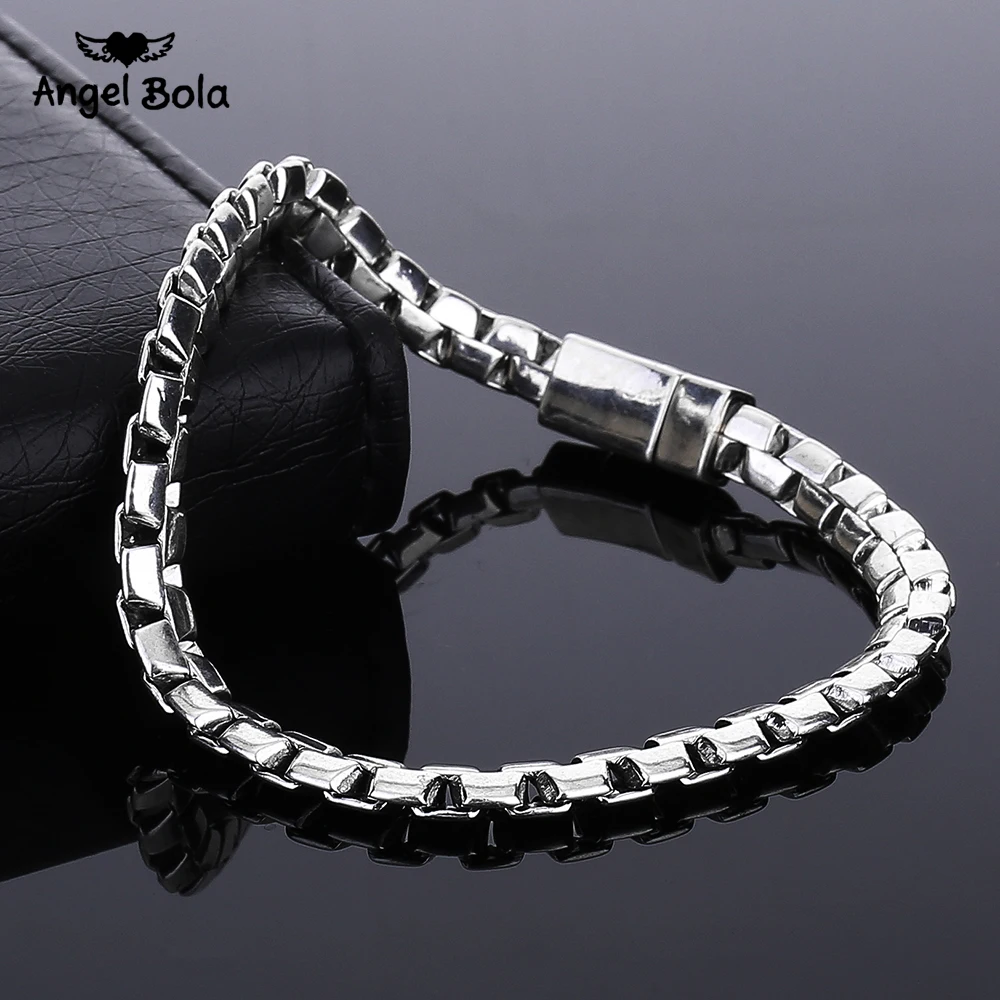 

Wholesale Vintage Ancient Silver Rolo Chain Thick Bracelet for Womens Handmade Punk Buddha Bracelets Men Jewelry