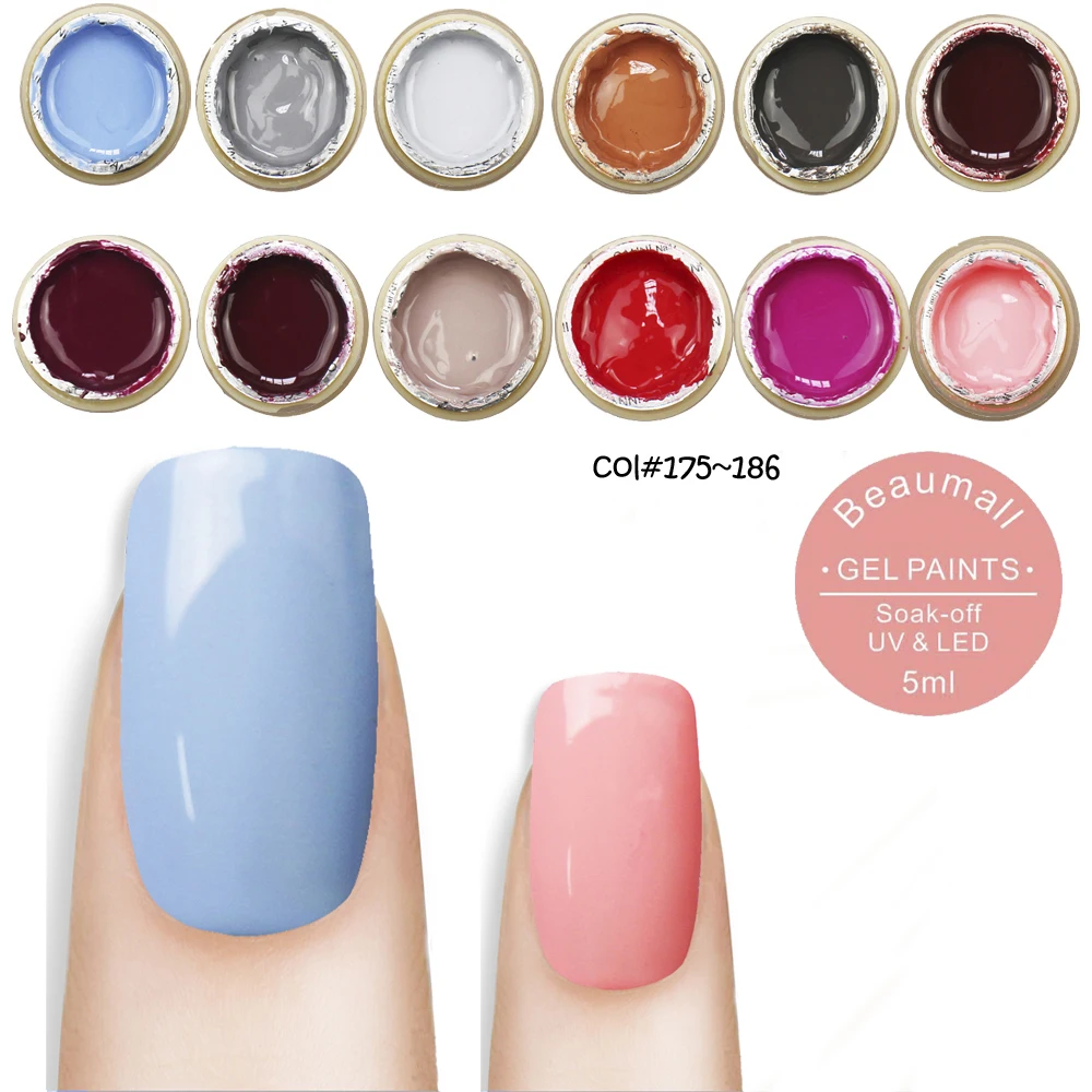 

2017 NEW 12 Colors! 5ml Volume Pure Solid UV Gel Colors For Nail Tips Shiny Cover Extension Manicure DIY#A66175~A66186