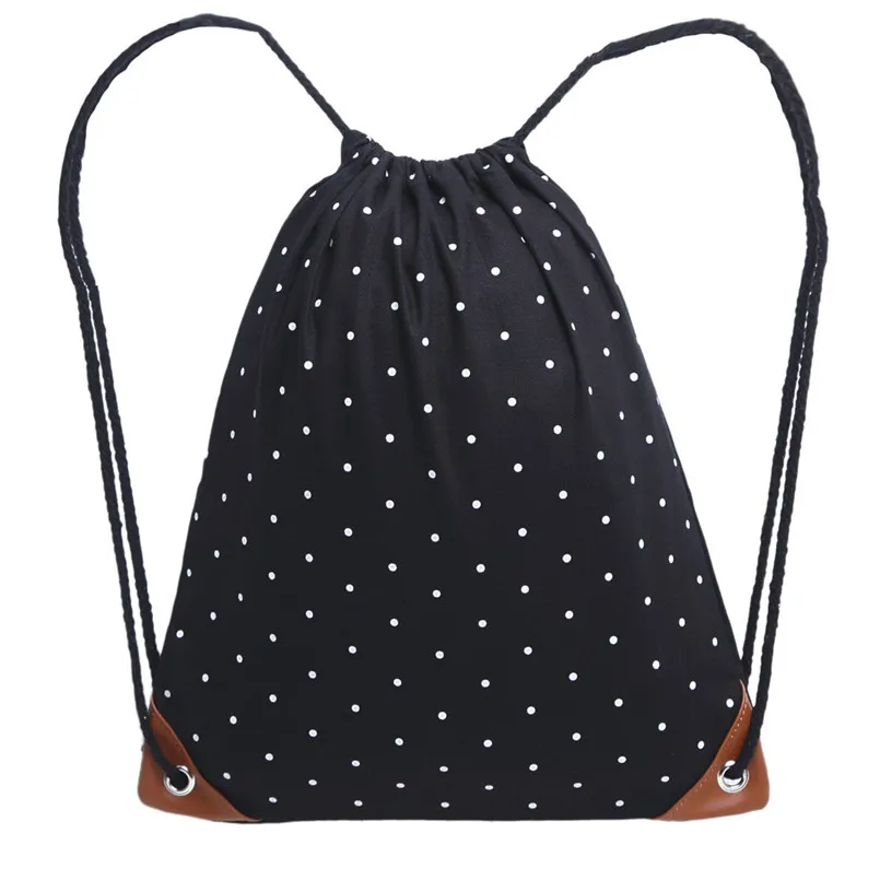 Fashion Women Canvas Drawstring Hanging Sack Casual Beach Travel