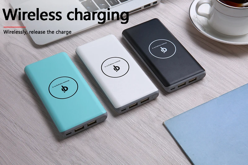 Беспроводное зарядное устройство power Bank 20000 мАч портативный смартфон быстрое зарядное устройство 2 Беспроводное зарядное устройство с USB питанием для samsung S9 Note 8