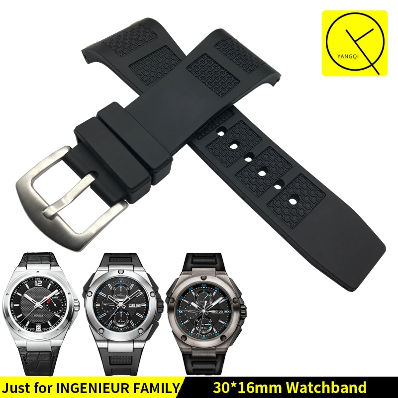 

30*16MM Waterproof Diving Silicone Rubber Watchband Strap for IWC Watch INGENIEUR FAMILY AUTOMATIC MISSION EARTH IW323601/376501