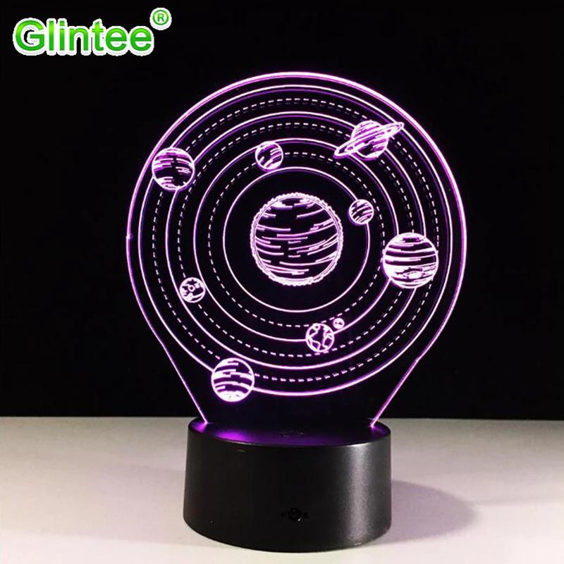 

3D Visual Planet LED Illusion Night Lights Universe Table Acrylic Touch Lamps Changing Cosmos USB Nightlight Luminous Lighting