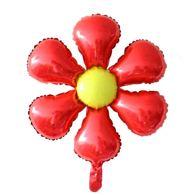 1 шт. 24-дюймовый декоративный цветок шесть лепестков цветок фольгированные шары Свадебные С Днем Рождения украшения гелиевый надувной шар поставки - Цвет: Red