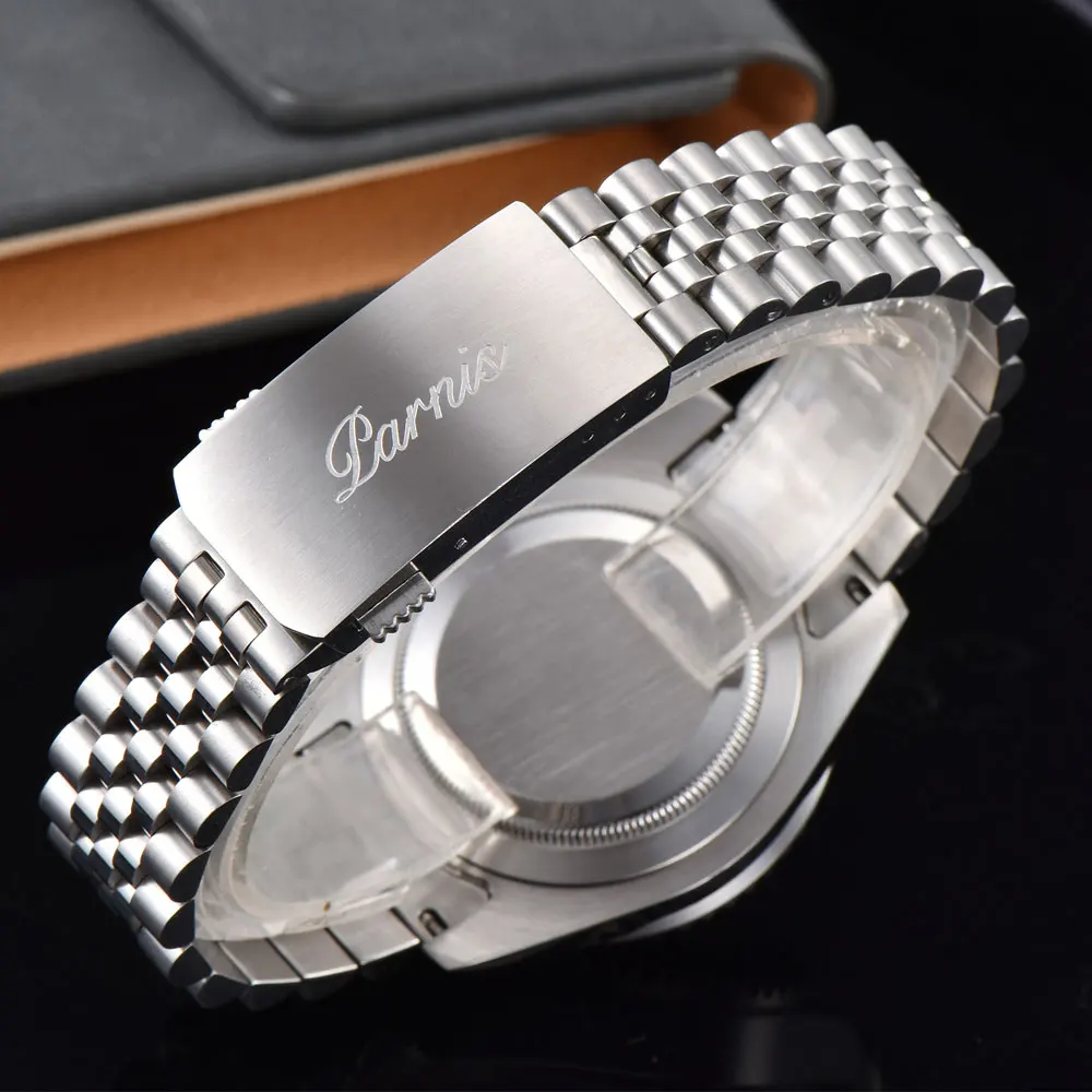 cristal safira data gmt automático relógio masculino relógios mecânicos