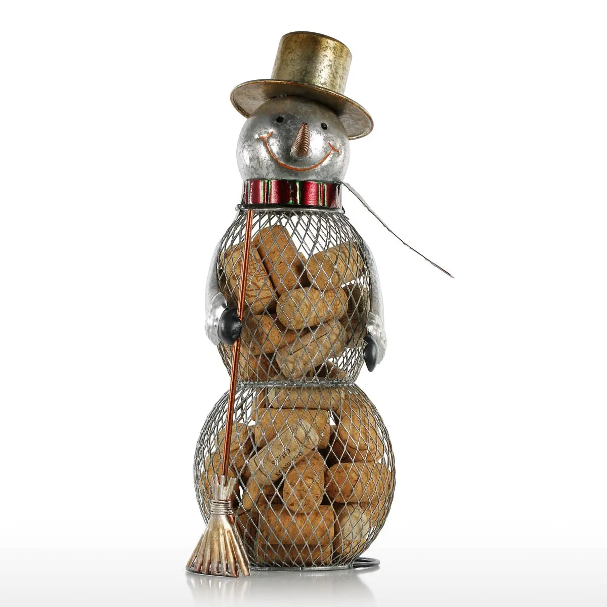 

Christmas Snowman Tooarts Crafts Cork Container Metal Handcrafts Home Decor Figurines Christmas Gift Home Decoration Accessories