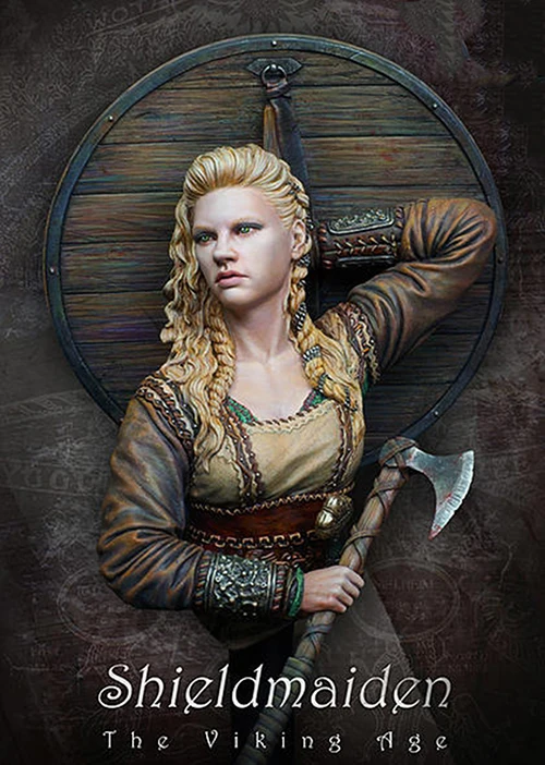 Наборы для сборки из смолы 1/10 Shieldmaiden, возраст викинга бюст Неокрашенный комплект Смола Модель Бесплатная доставка