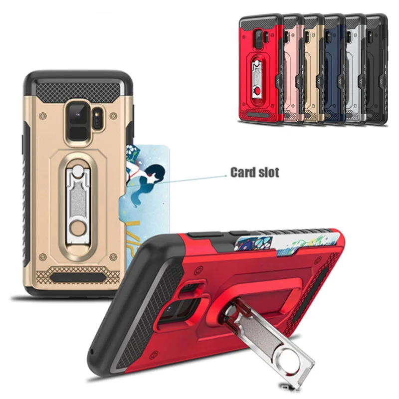 

Armor Case For Samsung Galaxy Note 9 8 S9 S8 Plus J3 J5 2017 Card Slot Kickstand Cover For Samsung A6 A8 A7 A9 J4 J6 Plus 2018