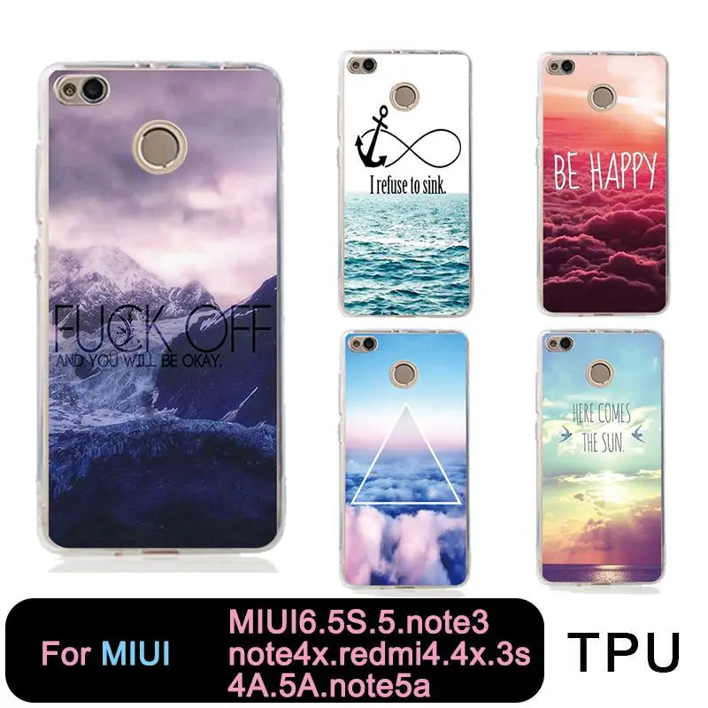 

Protective Clear Phone Case For Mi 6 5 5s note3 Redmi note3 note4x 4x 3s 4a 5a note5a Soft Tpu Mountain Sea Case Free shipping