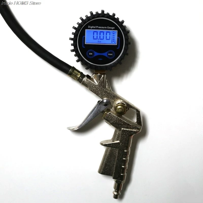Skup Cyfrowa pompka do opon z manometrem, wężem i uchwytem zaciskowym do samochodu ciężarówka van motocykl motor
