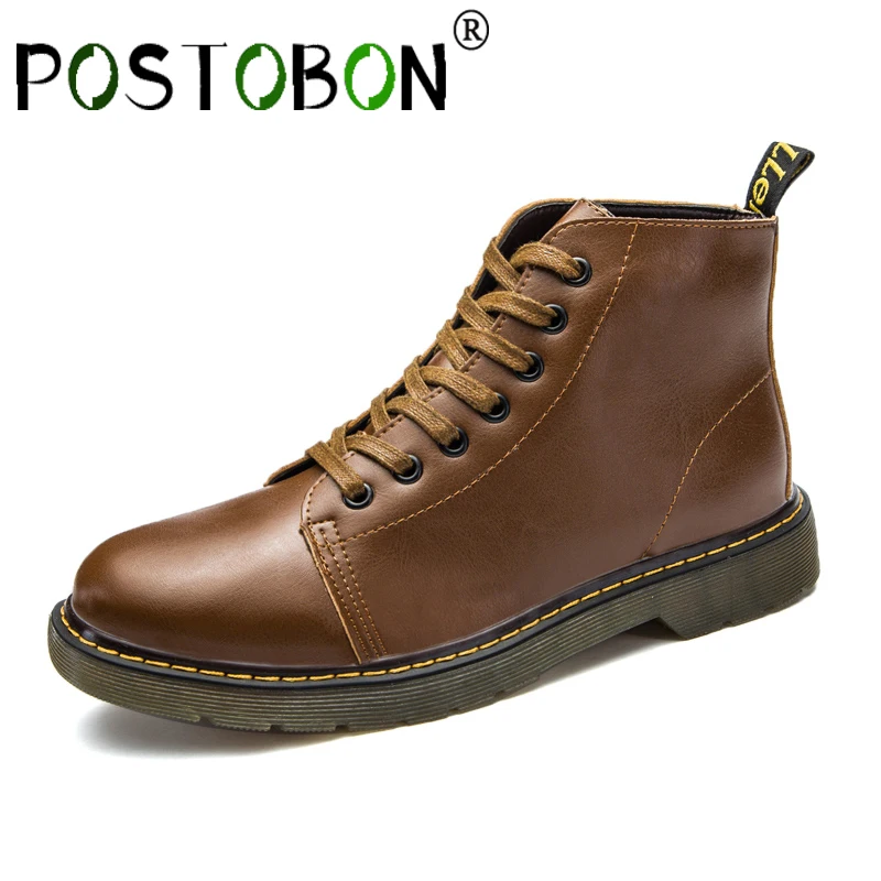 

Men Casual Genuine Leather Boots Men Waterproof Suede Autumn Winter Unisex High Top Ankle Snow High Quality Couple Sneakers