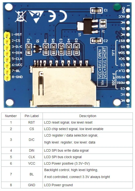 1,8 дюймов 128*160 SPI серийный TFT ЖК-модуль драйвер экрана IC ST7735S для MCU без сенсорной панели