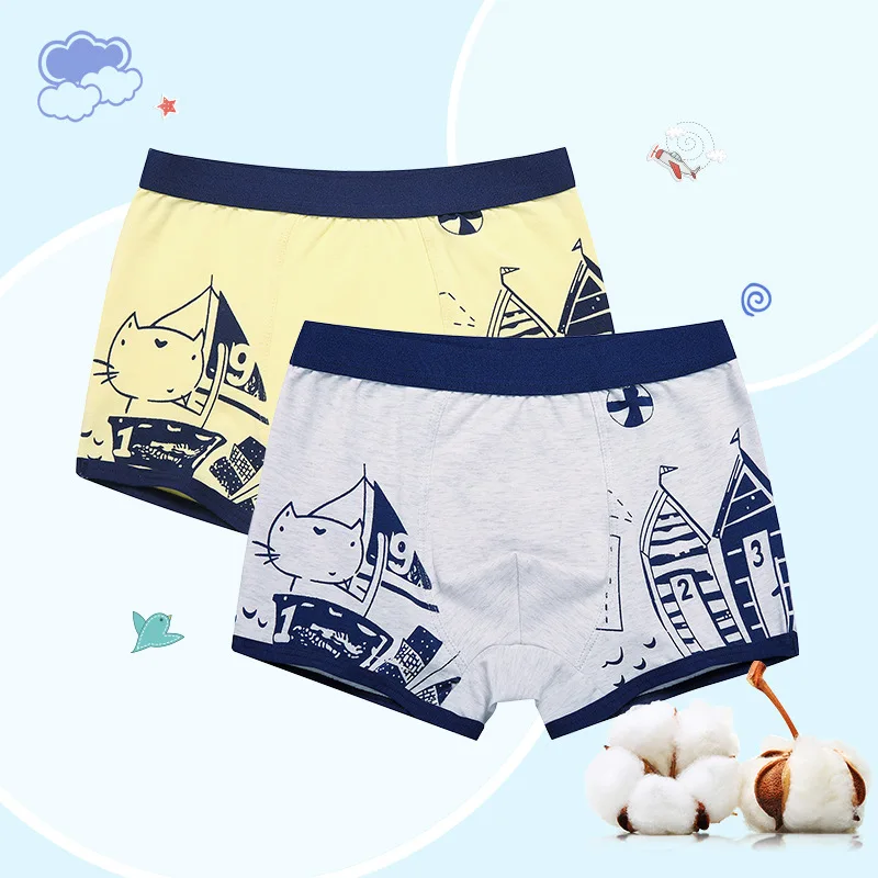 4pcs/Lot Boy Cotton Short Boxers Size 110 170 Kids Underwear Panties