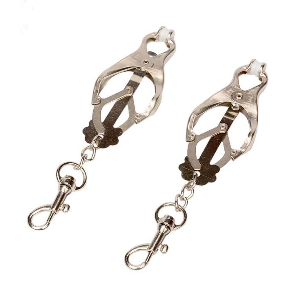 Buy Metal Stimulator Breast Nipple Clamps With Chain Clips Female