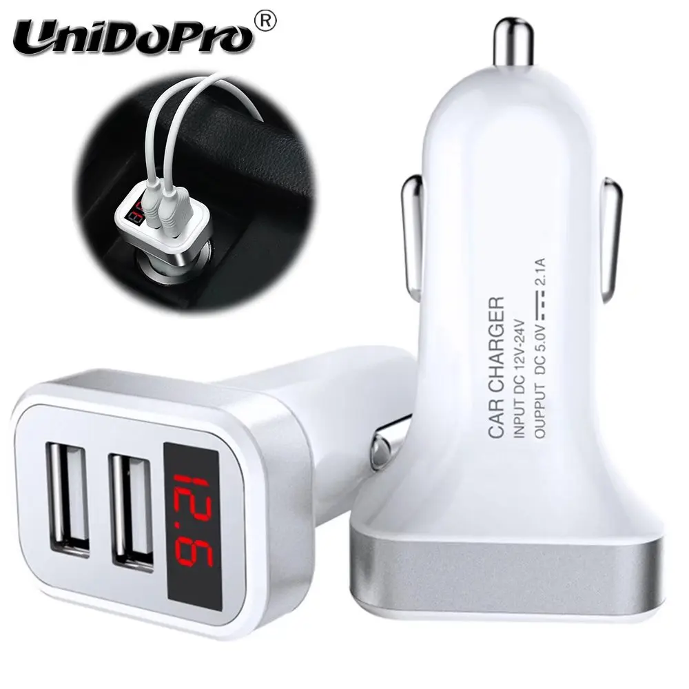 Автомобильное зарядное устройство со светодиодным дисплеем 5 В 2 1 А 2usb Для Doogee Mix