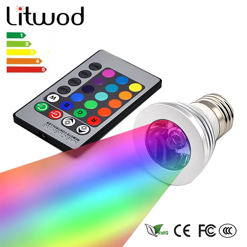

Z20 GU10 E27 MR16 E14 RGB LED Spotlight 3W LED Lamp 85-265V High Power 16 Kleurverandering Woondecoratie IR Afstandsbediening