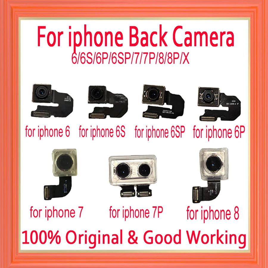 

Back Rear Camera Flex Cable for iPhone 6 6 Plus 6S Plus 7 7 Plus 8 Plus X XR XS XS MAX With Flash Ribbon Module Lens