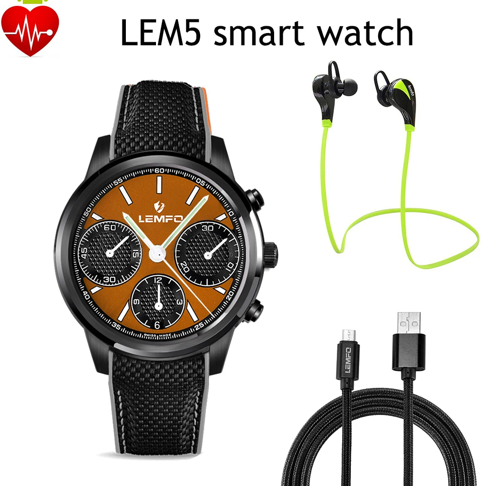 

LEMFO LEM5 Android 5.1 OS Smart Watch Phone with MTK6580 1GB+8GB 1.39" IPS OLED Screen WIFI 3G MP3 Heart Rate Monitor Smartwatch