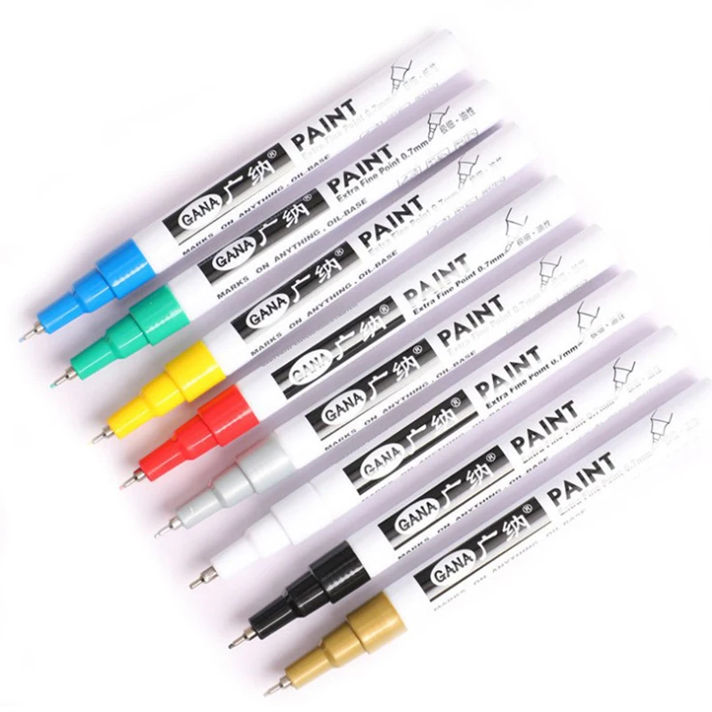 0.7mm Oily Car Tyre Tire Tread marker pen Waterproof Permanent Color match paint pen white marker pen black card graffiti pen