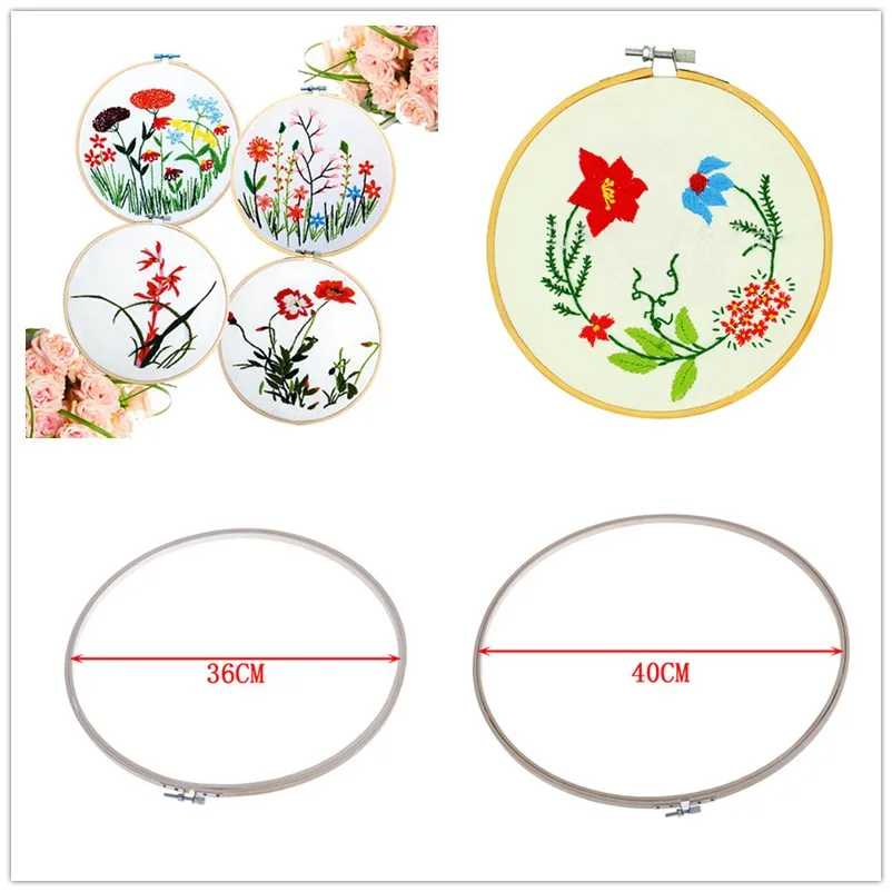 

13CM/36CM/40CM Bamboo Frame Embroidery Hoop Ring DIY Needlecraft Cross Stitch Machine Round Loop Hand Household Sewing Tools