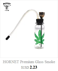 HORNET Different Pattern Hookah Shisha Smoking Pipes Glass Water Pipe 120MM Metal Tobacco Pipes Long Glass Mouth Filter