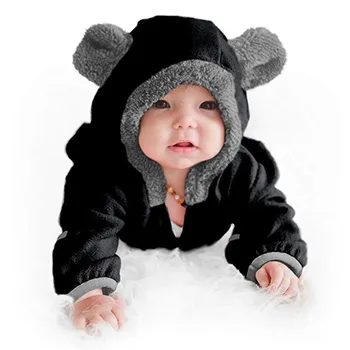 

Infant Toddler Baby Girls Boys Cartoon Ears Hoodie Romper Zip Clothes Jumpsuit Veste Pour enfant For childrenboy girl C3