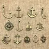 LJJAGLL Zinc Alloy Bronze 20pcs/lot Mix Vintage Sailing Boat Charm Anchor Charms Rudder Pendant Diy Jewelry Findings ACD018 ► Photo 2/5