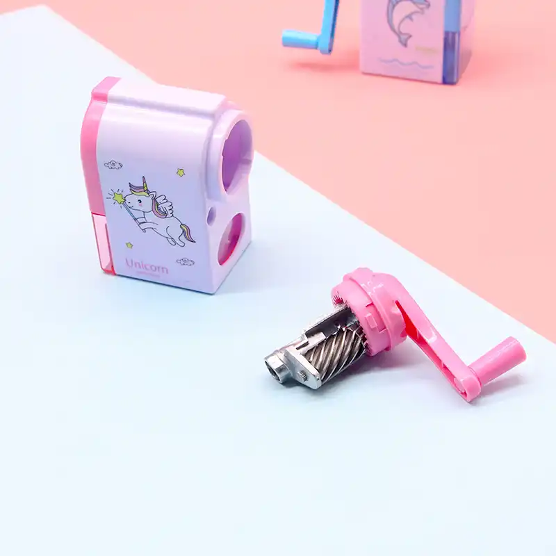 漫画イルカユニコーン鉛筆削りかわいい手メカニカルカッターナイフ文房具ギフト事務スクール用品 鉛筆削り Aliexpress