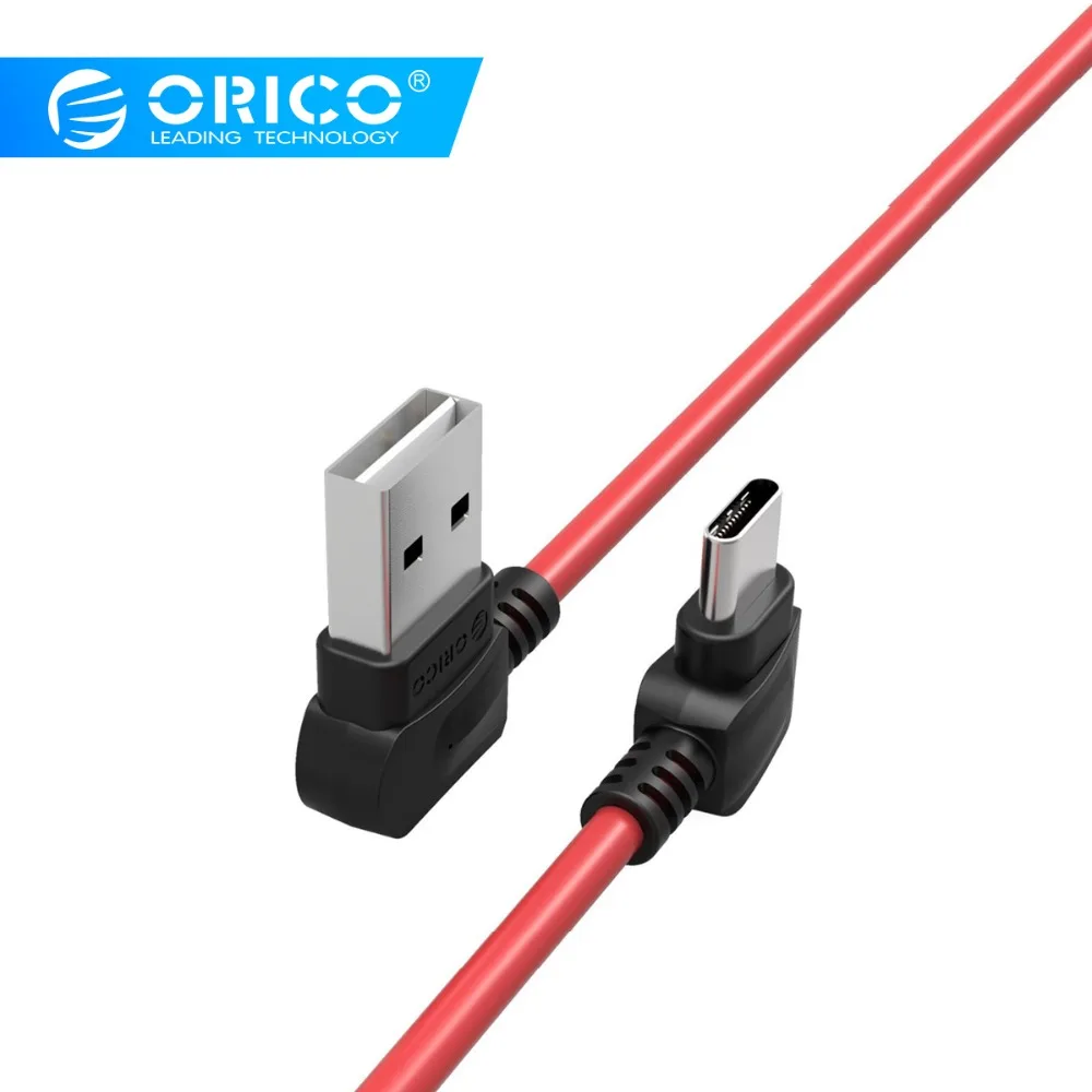 Кабель ORICO TCW type-C 1 м/1,5 м/2 м для передачи данных и зарядки, двойной локтевой кабель для мобильного телефона