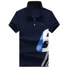 Новинка, летняя мужская рубашка поло, повседневная, короткий рукав, хлопок, с принтом, облегающая, дышащая, с вышивкой, брендовая рубашка, одежда PO014