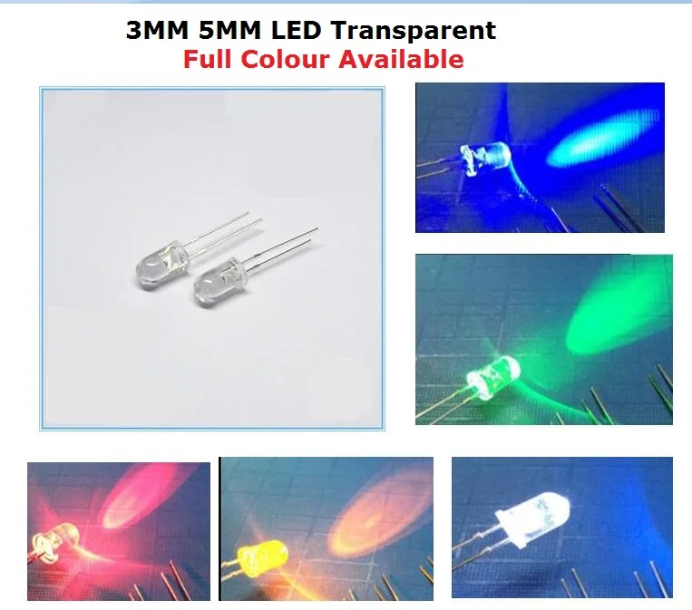 100 шт. прозрачный СВЕТОДИОДНЫЙ чехол 5 мм 3 мм красный желтый зеленый синий теплый белый фиолетовый светодиод высокой яркости F3 F5 качество бисера
