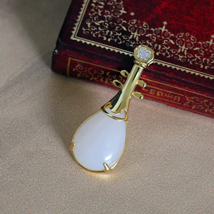 

S925 pure silver wholesale and lady Tian Baiyu Pipa pendant jewelry free shipping
