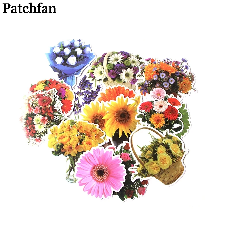 

Patchfan 15pcs Flowers Plants vintage funny stickers DIY scrapbooking Laptop Skateboard Motorcycle Home Decoration badges A2078