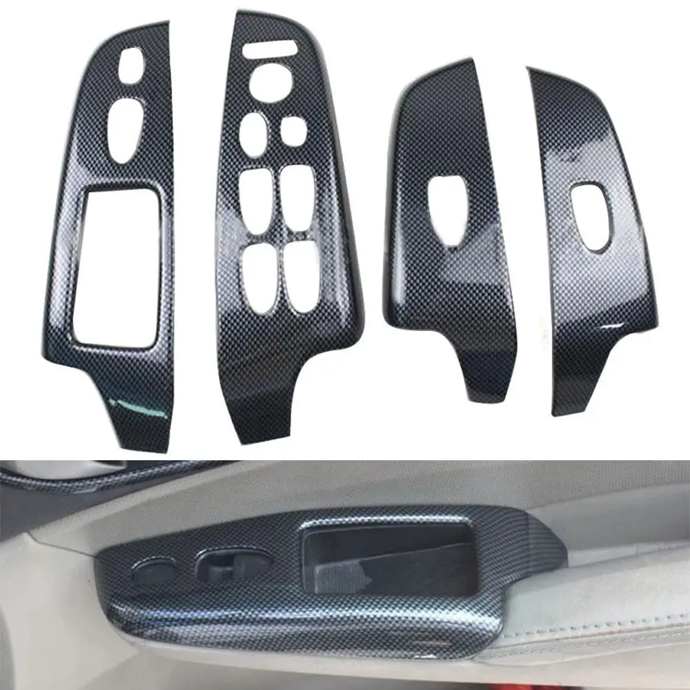 

BBQ@FUKA Car-styling For Honda Civic 2006-2011 4pcs Carbon Fiber Style Car Door Window Lift Panel Cover interior moudling Trim