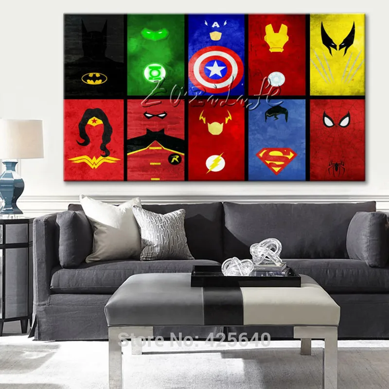 Marvel Comics Avengers Super Heroes Print Painting On Canvas Marvel Comics Avengers Super Heroes