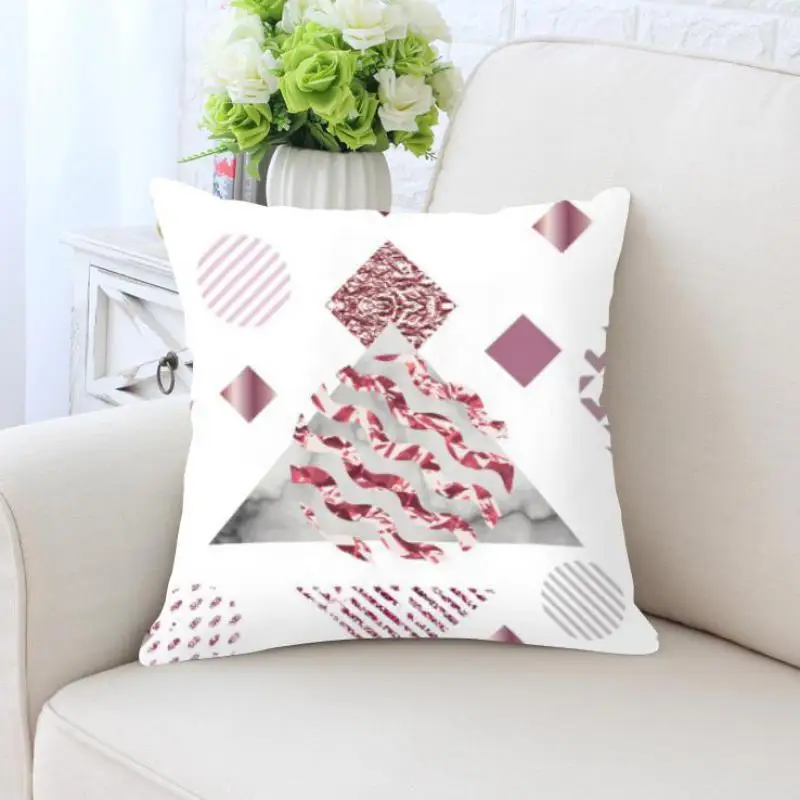 Marble Pillow Stone Geometric Print Triangle Rhombus Circle Wave Stripe
