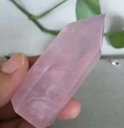 DYZ 0318 Natural Rose Quartz Crystal Terminated Wand Healing Point Gemstone Specimen 8-9cm | Дом и сад