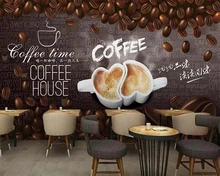 Beibehang Custom wallpaper hand drawn coffee beans decorative painting cafe restaurant tv background wall mural 3d wallpaper custom retro wallpaper pizza coffee cake 3d cartoon murals for the cafe restaurant hotel background wall pvc wallpaper