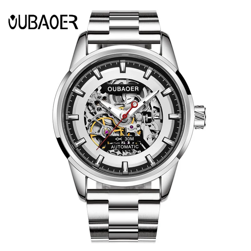 

OUBAOER Brand Men watches Automatic mechanical watch Sport Casual business wristwatch Black clock hours relojes hombre