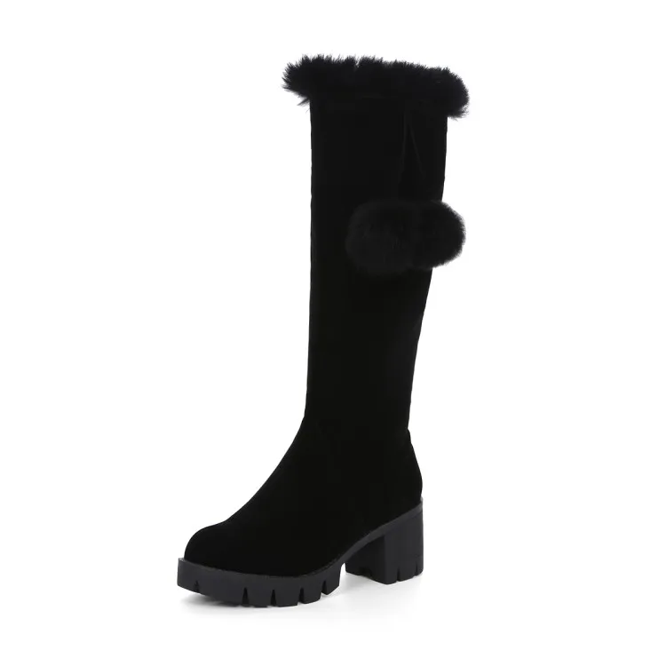 2016 Winter Boots Big Size 33-43 New Round Toe Boots For Women Heels Fashion Winter Shoes Casual Snow boots 999-2