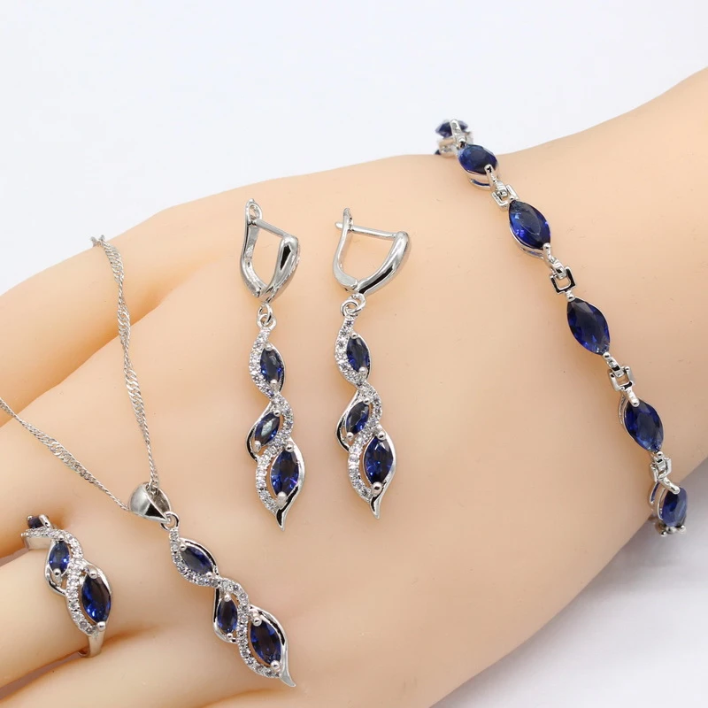 Conjunto De Joyas De Mujer Plateada Geometría Pulsera De Conjunto De Joyas De Mujer Plateada Geometría Pulsera De