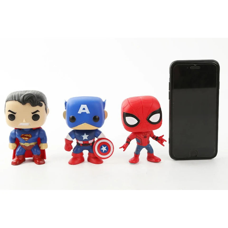 FUNKO POP Marvel Avengers DC Justice League 9PCS Action Figure Spider-Man Hulk Superman Batman Iron Man Decoration Doll jooyoo