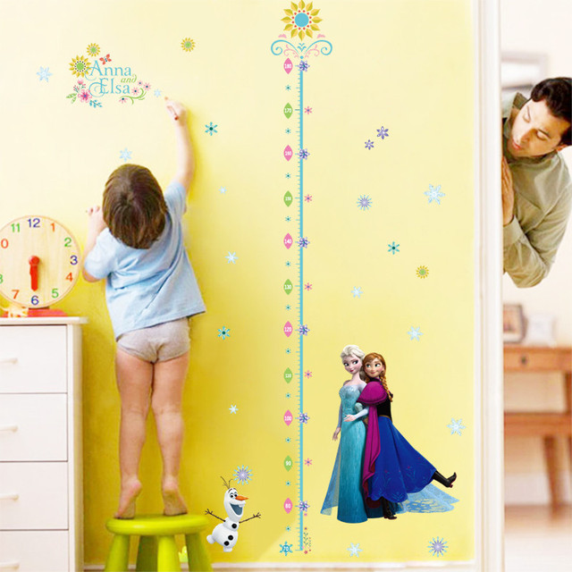 Elsa Princess Wall Stickers For Kids Room Decoration Diy Cartoon Wall Mural Art Anime Posters Pvc Home Decals