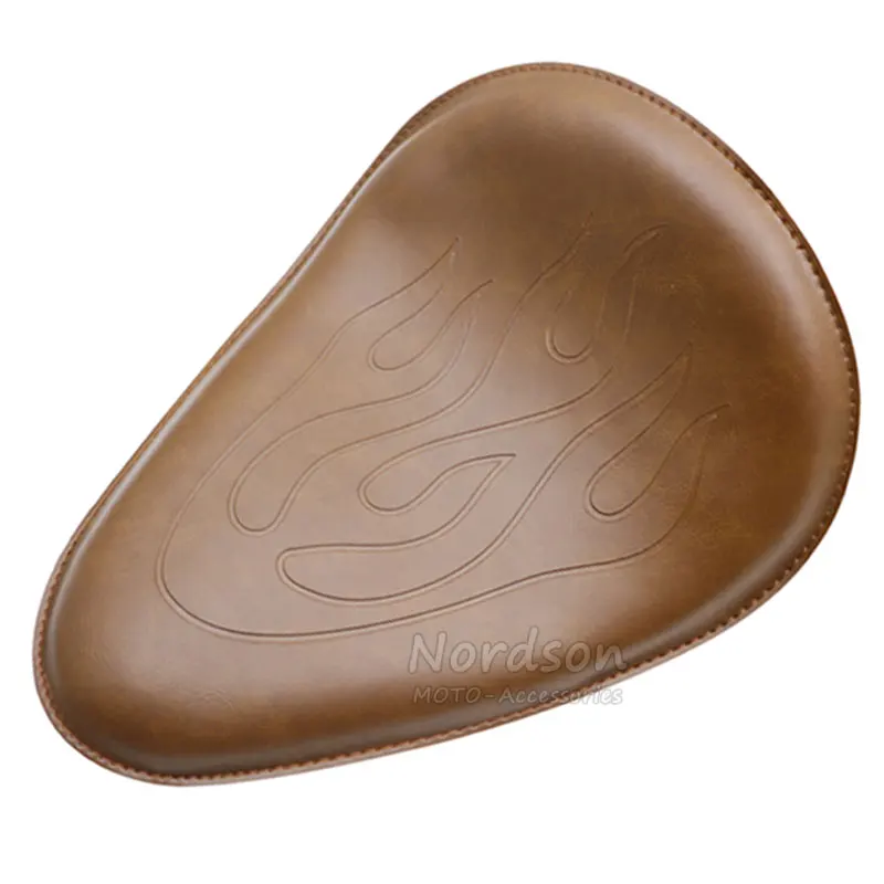 

Flame Leather Clip Spring Bracket Solo Seat For Harley 48 Sportster 883 1200 XL Bobber Brown