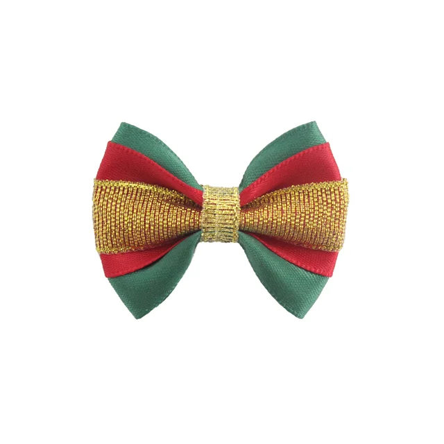 50 Pcs/100 Pcs Handmade Christmas Dog Bow Glitter Ribbon Bows For Dogs 6025027 Pet Grooming Small Wholesale