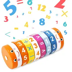 Деревянные арифметические цилиндрические кубики цифровое познание Детские Обучающие приспособления математическая игрушка