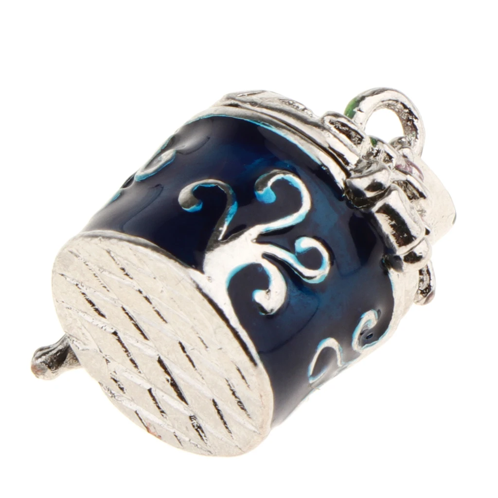 Vintage Memorial Urn Pendant Ash Keepsake Enamel Color Flower Engraving Memorial Box